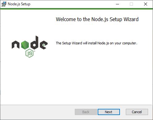 Node.jsインストーラー最初の画面