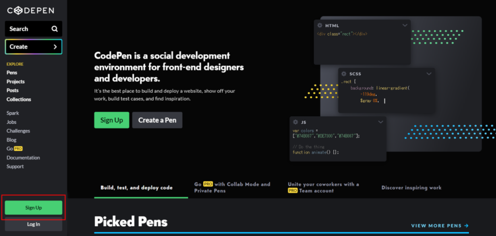CodePen｜HTML･CSS･JavaScriptコードの埋め込みに便利